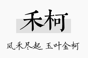 禾柯名字的寓意及含义