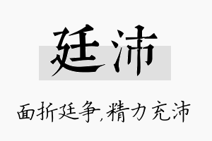 廷沛名字的寓意及含义