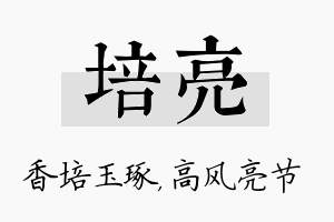 培亮名字的寓意及含义