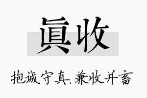 真收名字的寓意及含义