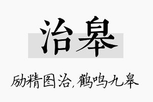 治皋名字的寓意及含义