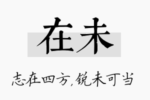 在未名字的寓意及含义