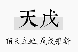 天戊名字的寓意及含义