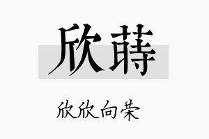 欣莳名字的寓意及含义