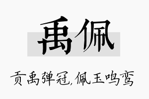 禹佩名字的寓意及含义