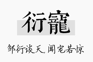 衍宠名字的寓意及含义