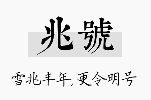 兆号名字的寓意及含义