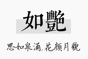 如艳名字的寓意及含义