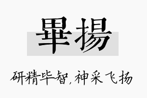 毕扬名字的寓意及含义