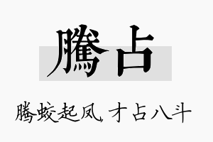 腾占名字的寓意及含义