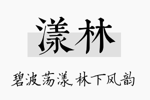 漾林名字的寓意及含义