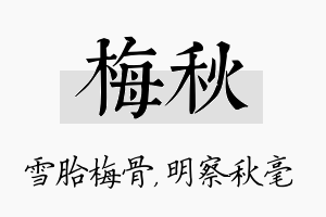 梅秋名字的寓意及含义