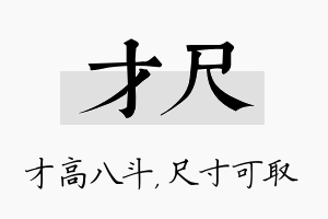 才尺名字的寓意及含义