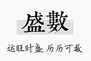 盛数名字的寓意及含义