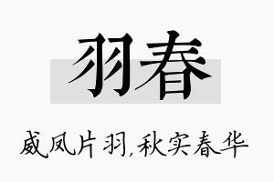 羽春名字的寓意及含义