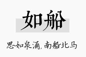 如船名字的寓意及含义