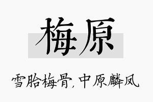 梅原名字的寓意及含义