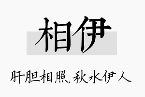 相伊名字的寓意及含义