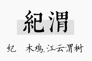 纪渭名字的寓意及含义