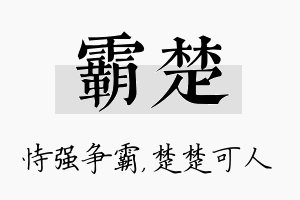 霸楚名字的寓意及含义