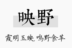 映野名字的寓意及含义