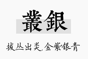 丛银名字的寓意及含义