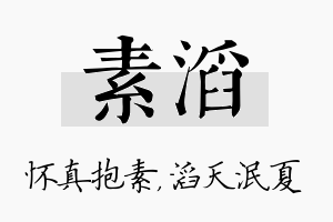 素滔名字的寓意及含义