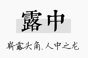 露中名字的寓意及含义