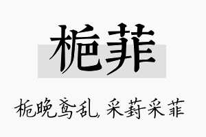 栀菲名字的寓意及含义