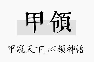 甲领名字的寓意及含义