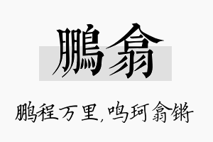 鹏翕名字的寓意及含义