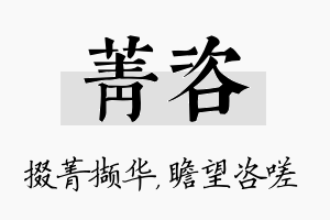 菁咨名字的寓意及含义