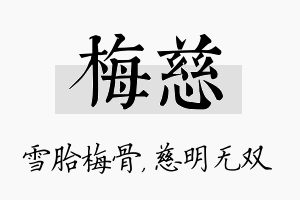 梅慈名字的寓意及含义