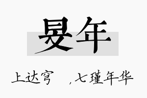 旻年名字的寓意及含义