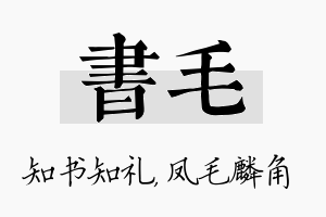 书毛名字的寓意及含义