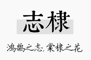 志棣名字的寓意及含义