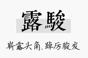 露骏名字的寓意及含义