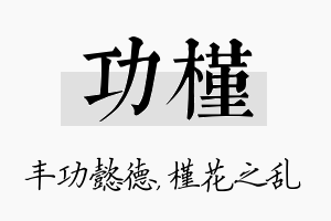 功槿名字的寓意及含义