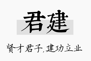 君建名字的寓意及含义