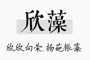 欣藻名字的寓意及含义