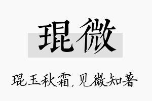 琨微名字的寓意及含义