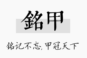 铭甲名字的寓意及含义