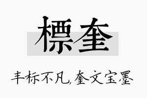 标奎名字的寓意及含义