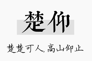 楚仰名字的寓意及含义