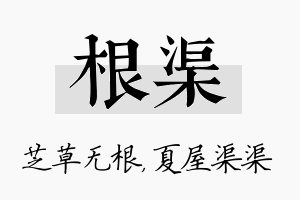 根渠名字的寓意及含义