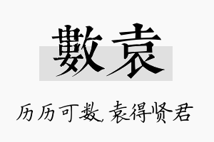 数袁名字的寓意及含义