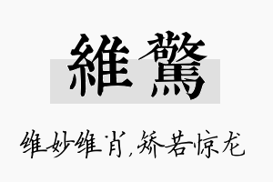 维惊名字的寓意及含义