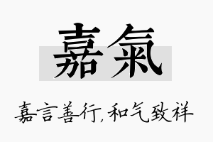 嘉气名字的寓意及含义