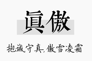 真傲名字的寓意及含义