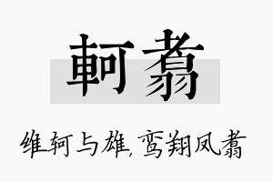 轲翥名字的寓意及含义